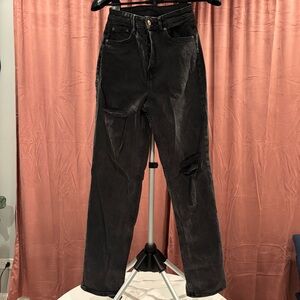 Divided High Rise Black Distressed Jeans